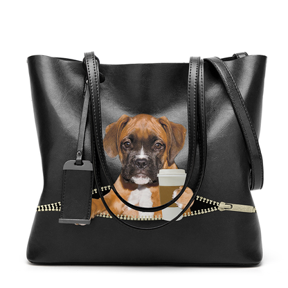 Guten Morgen - Boxer Hund Glamour Handtasche V1