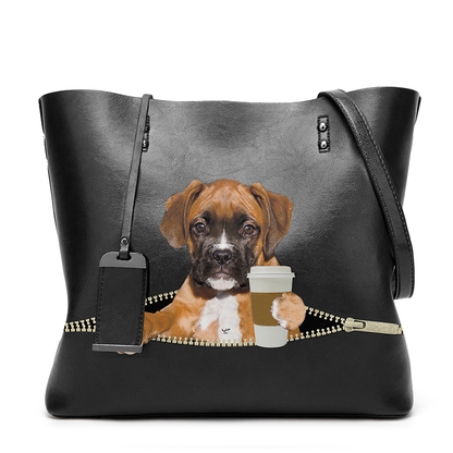 Guten Morgen - Boxer Hund Glamour Handtasche V1