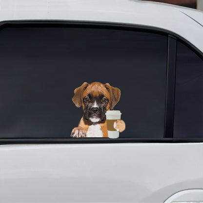 Bonjour - Autocollant de voiture/porte/réfrigérateur/ordinateur portable Boxer Dog V1