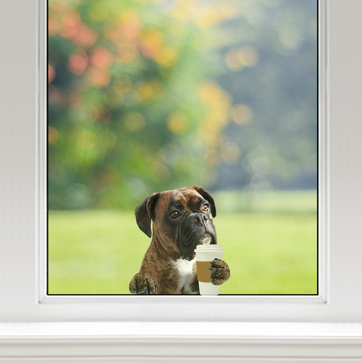 Good Morning - Boxer Dog Car/ Door/ Fridge/ Laptop Sticker V2