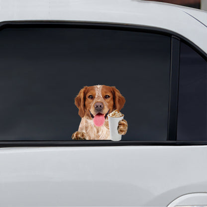 Good Morning - Brittany Spaniel Car/ Door/ Fridge/ Laptop Sticker V1