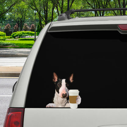 Bonjour - Bull Terrier Voiture / Porte / Réfrigérateur / Autocollant pour ordinateur portable V2