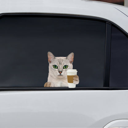 Good Morning - Burmilla Cat Car/ Door/ Fridge/ Laptop Sticker V1