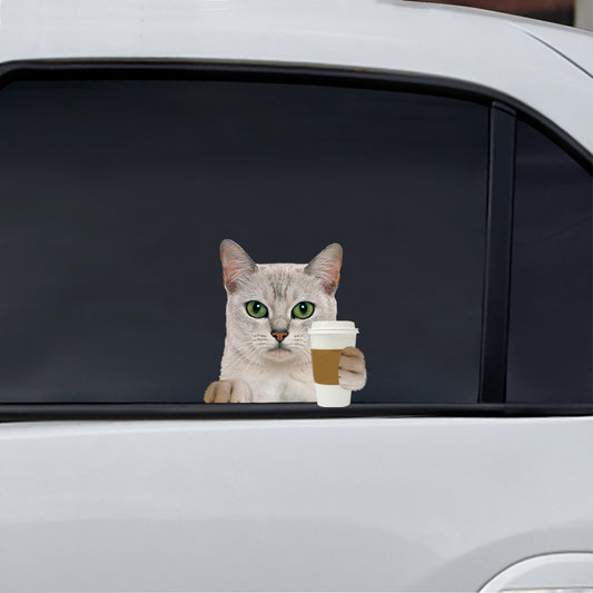 Good Morning - Burmilla Cat Car/ Door/ Fridge/ Laptop Sticker V1
