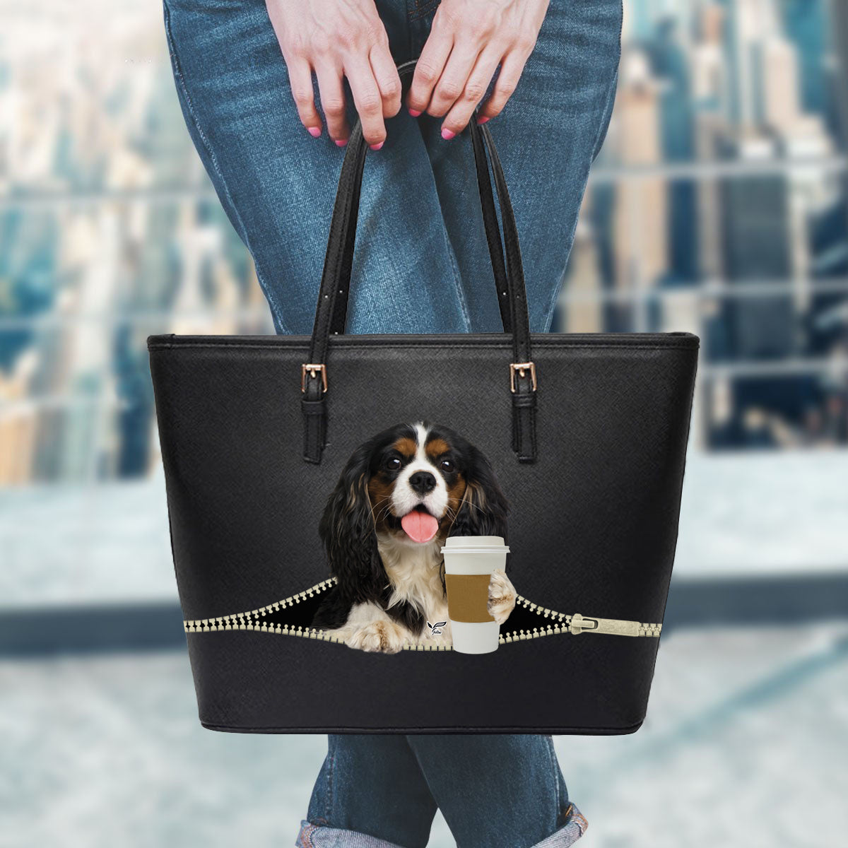 Bonjour - Sac fourre-tout Cavalier King Charles Spaniel V1