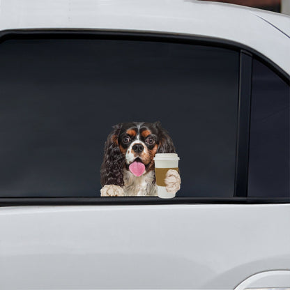 Bonjour - Cavalier King Charles Spaniel Autocollant de voiture/porte/réfrigérateur/ordinateur portable V1