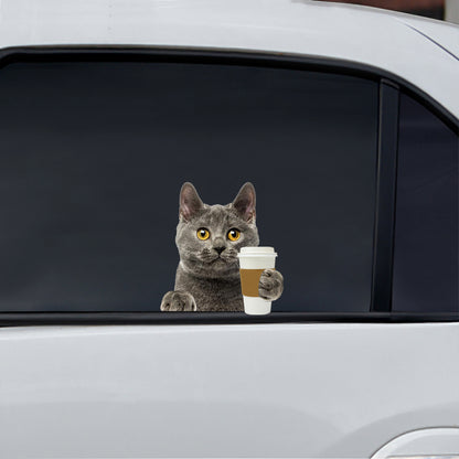 Bonjour - Chartreux Cat Car/ Door/ Fridge/ Laptop Sticker V1