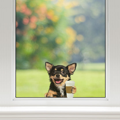Bonjour - Chihuahua Voiture / Porte / Réfrigérateur / Autocollant pour ordinateur portable V1