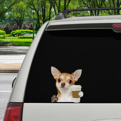 Bonjour - Chihuahua Voiture / Porte / Réfrigérateur / Autocollant pour ordinateur portable V2
