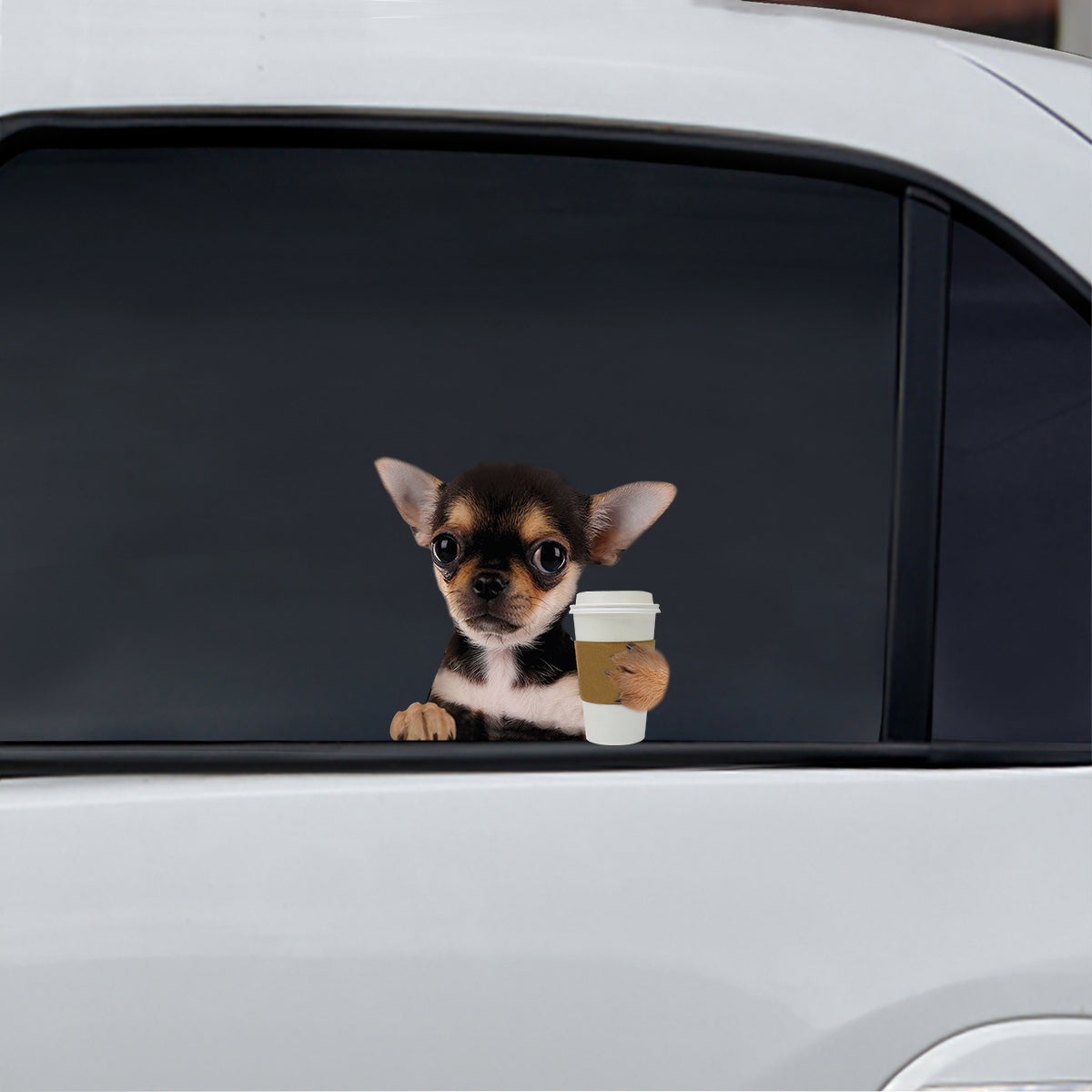 Bonjour - Chihuahua Voiture / Porte / Réfrigérateur / Autocollant pour ordinateur portable V6