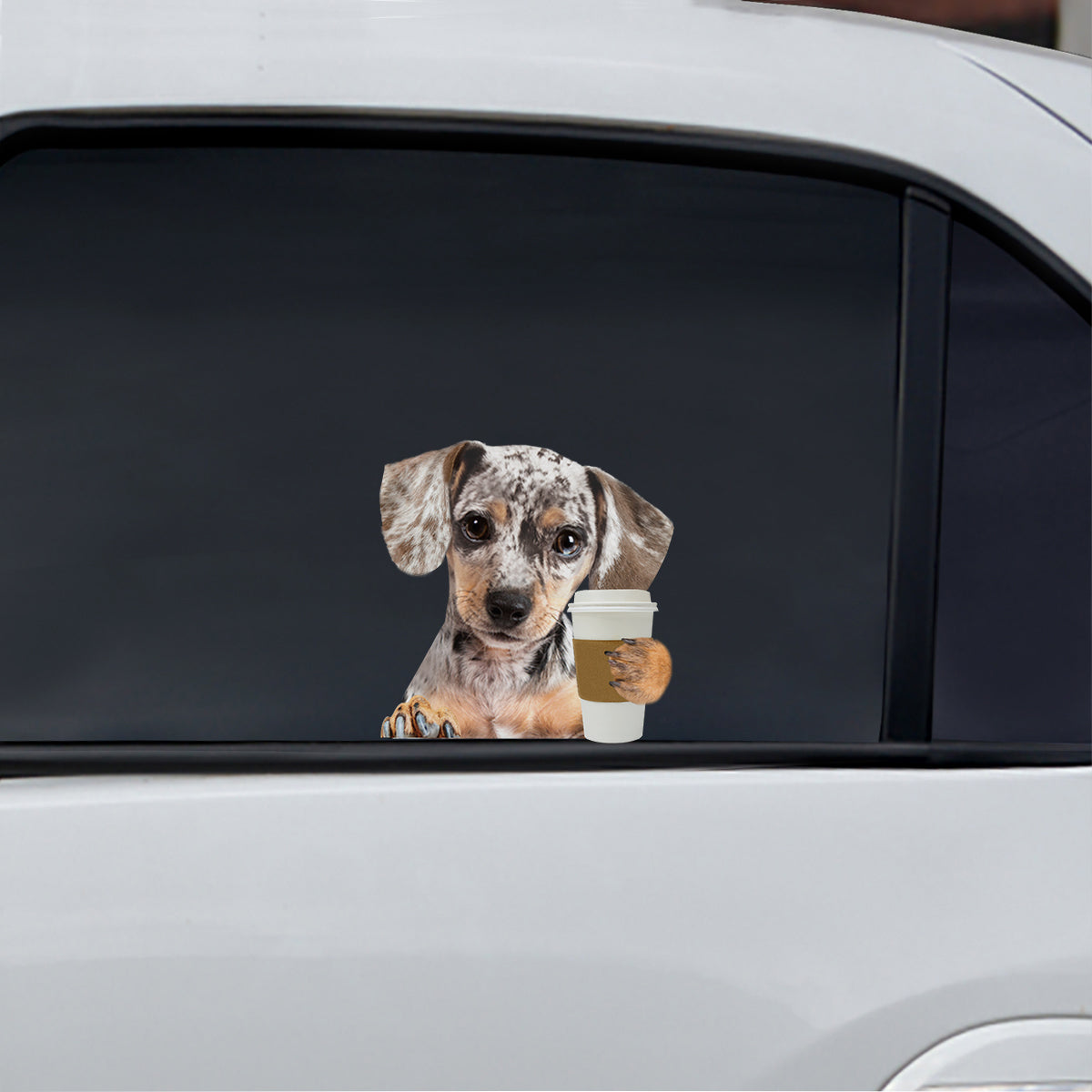 Good Morning - Dapple Dachshund Car/ Door/ Fridge/ Laptop Sticker V1