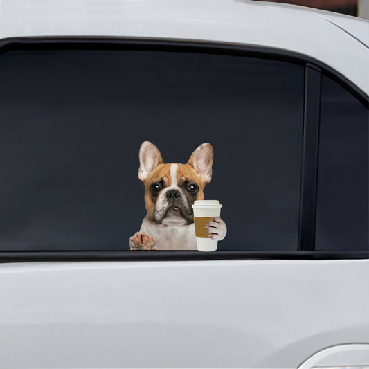 Guten Morgen – Französische Bulldogge Auto/Tür/Kühlschrank/Laptop-Aufkleber V5