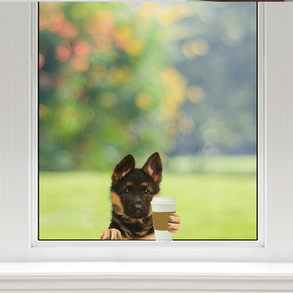 Good Morning - German Shepherd Car/ Door/ Fridge/ Laptop Sticker V3