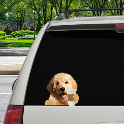 Bonjour - Autocollant Goldendoodle pour voiture/porte/réfrigérateur/ordinateur portable V2