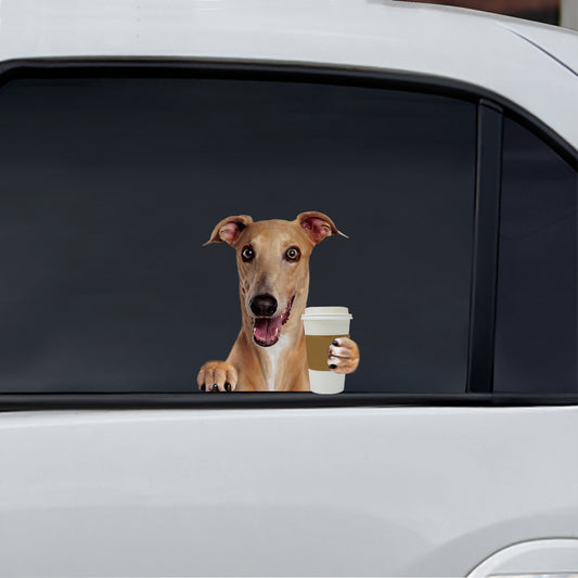 Bonjour - Greyhound Voiture / Porte / Réfrigérateur / Autocollant pour ordinateur portable V2
