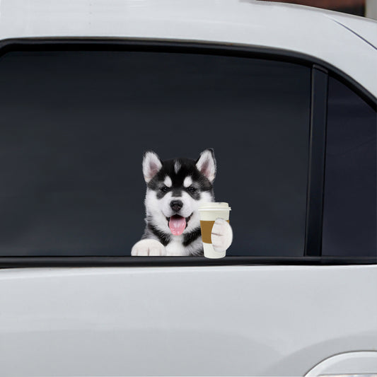 Good Morning - Husky Car/ Door/ Fridge/ Laptop Sticker V1