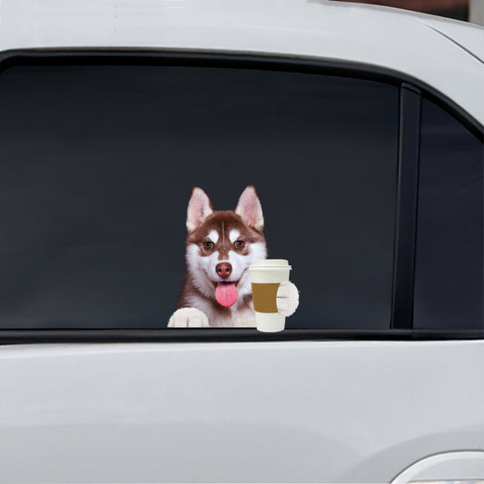 Guten Morgen – Husky-Auto-/Tür-/Kühlschrank-/Laptop-Aufkleber V2
