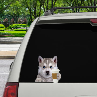 Bonjour - Autocollant Husky pour voiture/porte/réfrigérateur/ordinateur portable V3