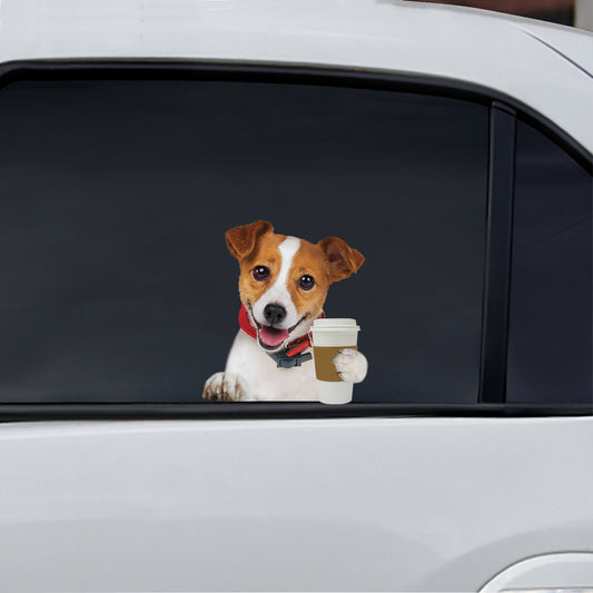 Bonjour - Jack Russell Terrier Voiture / Porte / Réfrigérateur / Autocollant pour ordinateur portable V1