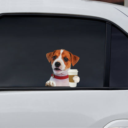 Bonjour - Jack Russell Terrier Voiture / Porte / Réfrigérateur / Autocollant pour ordinateur portable V2