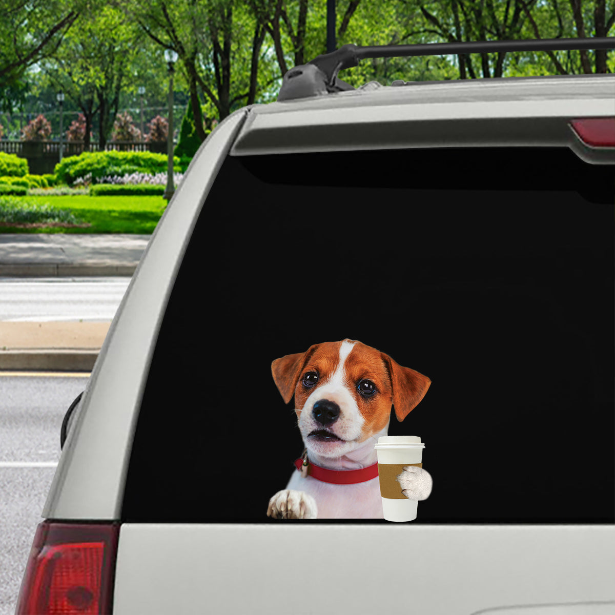 Bonjour - Jack Russell Terrier Voiture / Porte / Réfrigérateur / Autocollant pour ordinateur portable V2