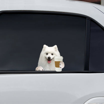 Bonjour - Autocollant de voiture/porte/réfrigérateur/ordinateur portable Spitz japonais V1