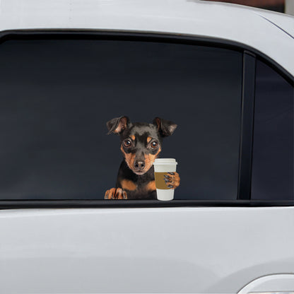 Bonjour - Autocollant Pinscher miniature voiture/porte/réfrigérateur/ordinateur portable V2