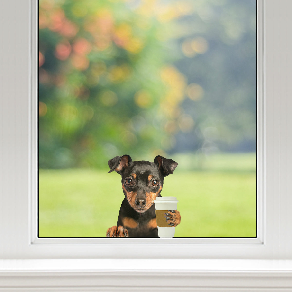 Good Morning - Miniature Pinscher Car/ Door/ Fridge/ Laptop Sticker V2