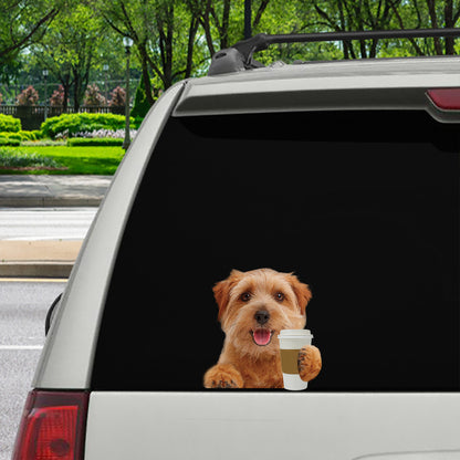 Bonjour - Norfolk Terrier Autocollant voiture/porte/réfrigérateur/ordinateur portable V1