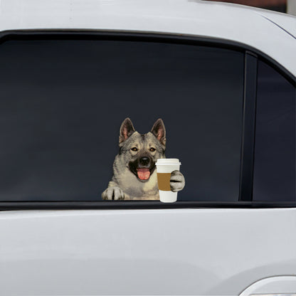 Guten Morgen – Norwegischer Elchhund-Auto-/Tür-/Kühlschrank-/Laptop-Aufkleber V1
