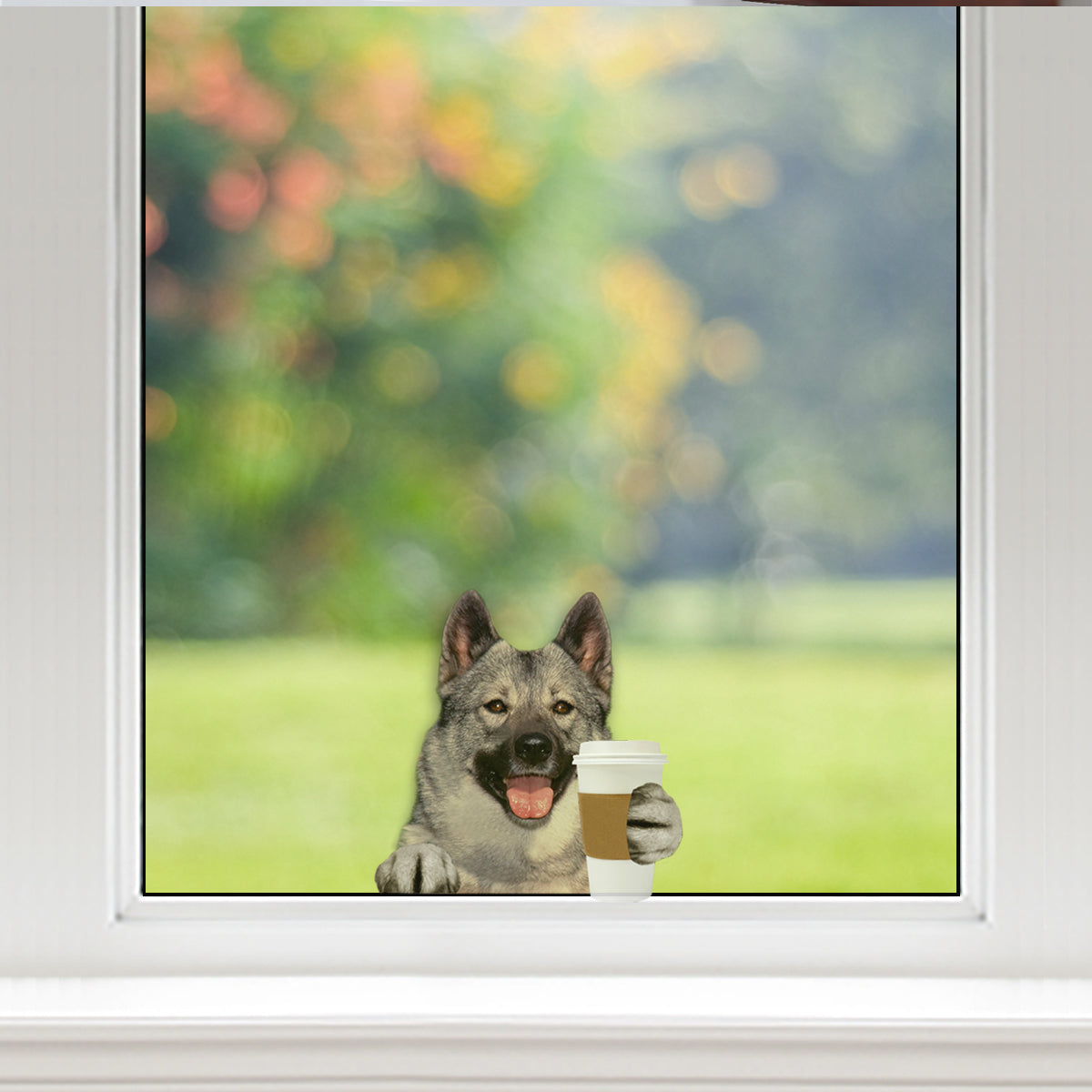 Guten Morgen – Norwegischer Elchhund-Auto-/Tür-/Kühlschrank-/Laptop-Aufkleber V1