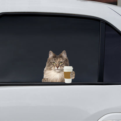 Bonjour - Autocollant de voiture/porte/réfrigérateur/ordinateur portable chat des forêts norvégiennes V1