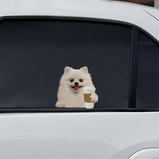 Guten Morgen – Pomeranian Auto-/Tür-/Kühlschrank-/Laptop-Aufkleber V3