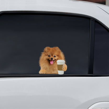 Good Morning - Pomeranian Car/ Door/ Fridge/ Laptop Sticker V4
