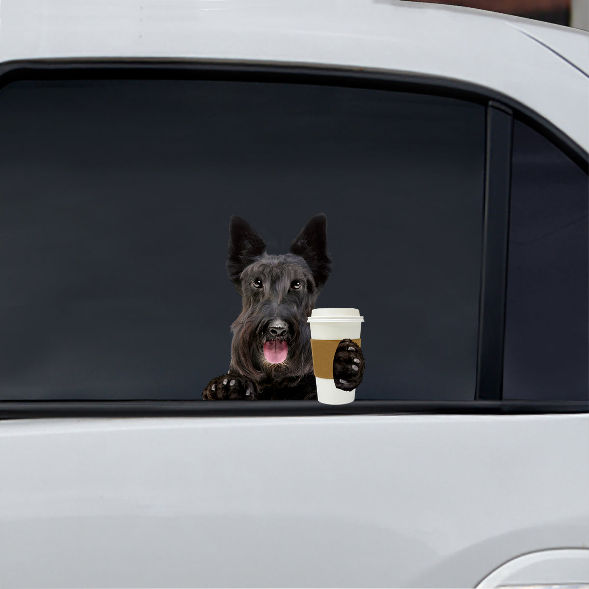 Guten Morgen – Scottish Terrier Auto-/Tür-/Kühlschrank-/Laptop-Aufkleber V1