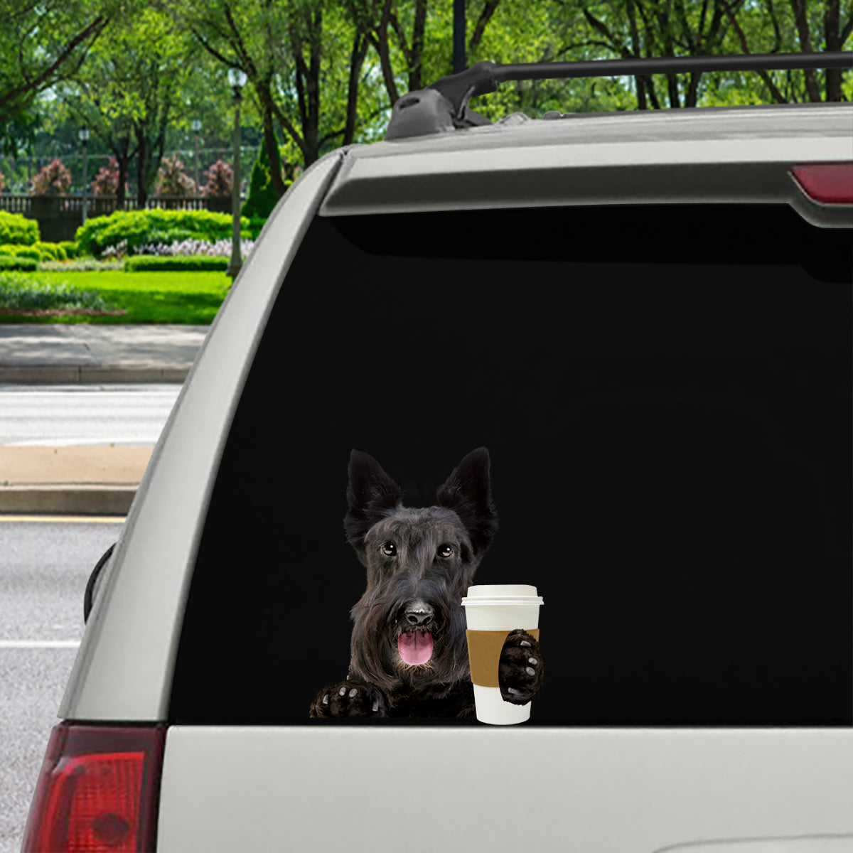 Bonjour - Scottish Terrier Voiture / Porte / Réfrigérateur / Autocollant pour ordinateur portable V1