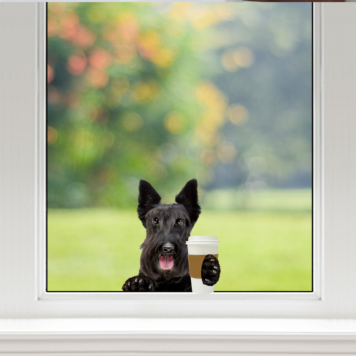 Bonjour - Scottish Terrier Voiture / Porte / Réfrigérateur / Autocollant pour ordinateur portable V1