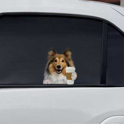 Bonjour - Autocollant de voiture/porte/réfrigérateur/ordinateur portable Shetland Sheepdog V2