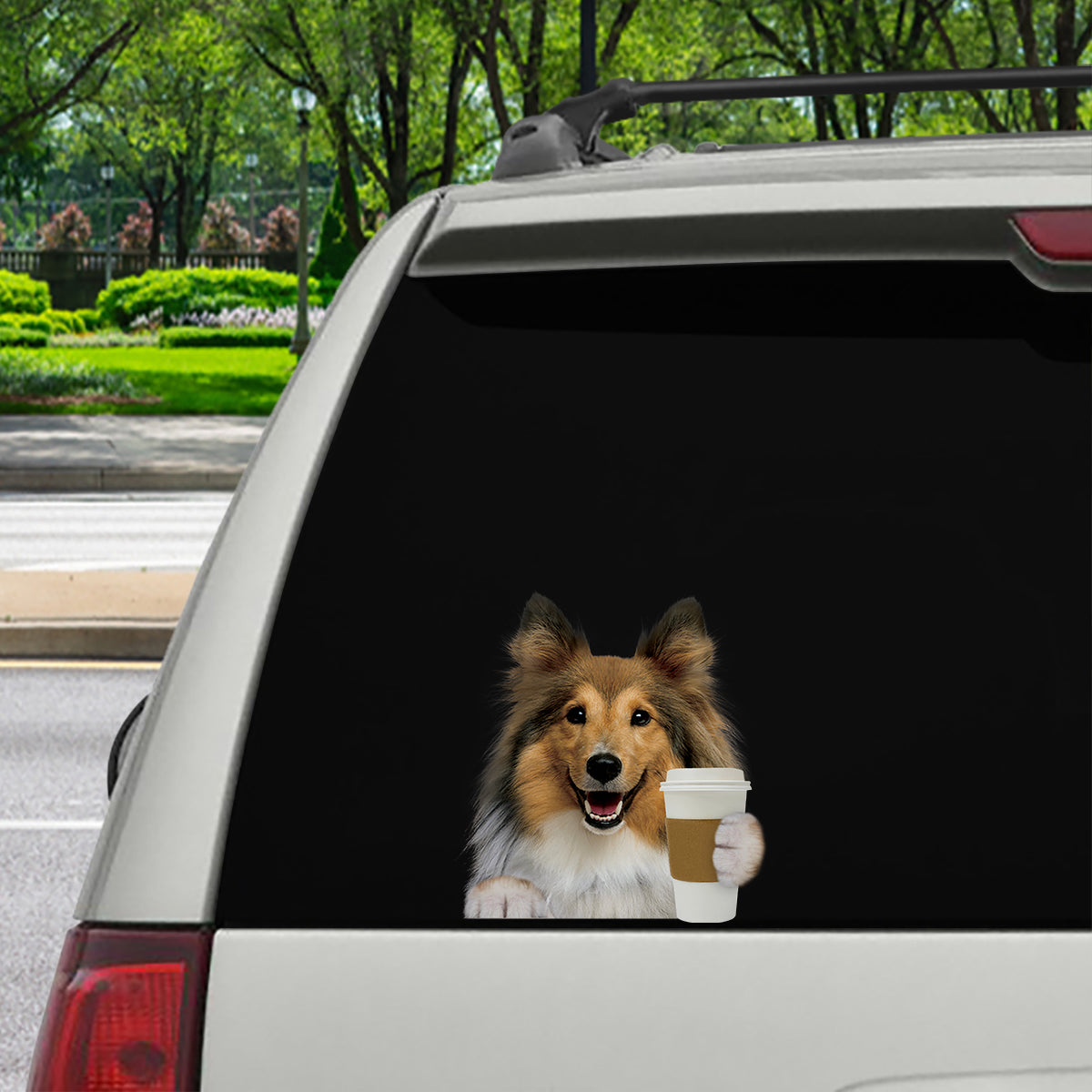 Bonjour - Autocollant de voiture/porte/réfrigérateur/ordinateur portable Shetland Sheepdog V2