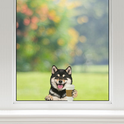 Bonjour - Autocollant Shiba Inu pour voiture/porte/réfrigérateur/ordinateur portable V1