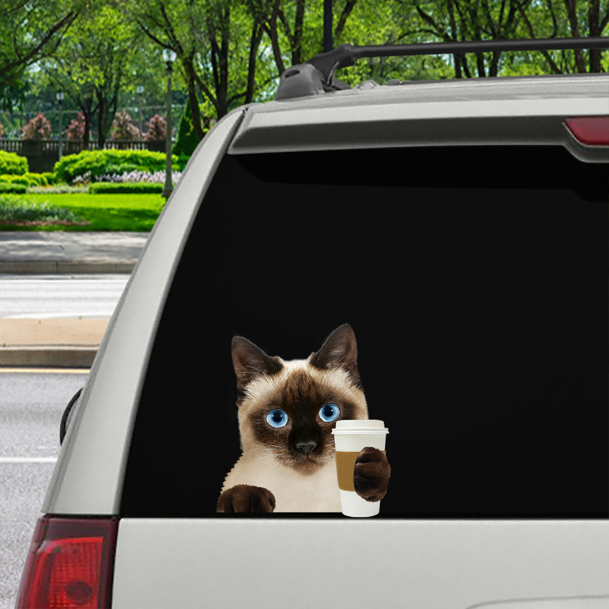 Guten Morgen – Siamkatze Aufkleber für Auto/Tür/Kühlschrank/Laptop V1