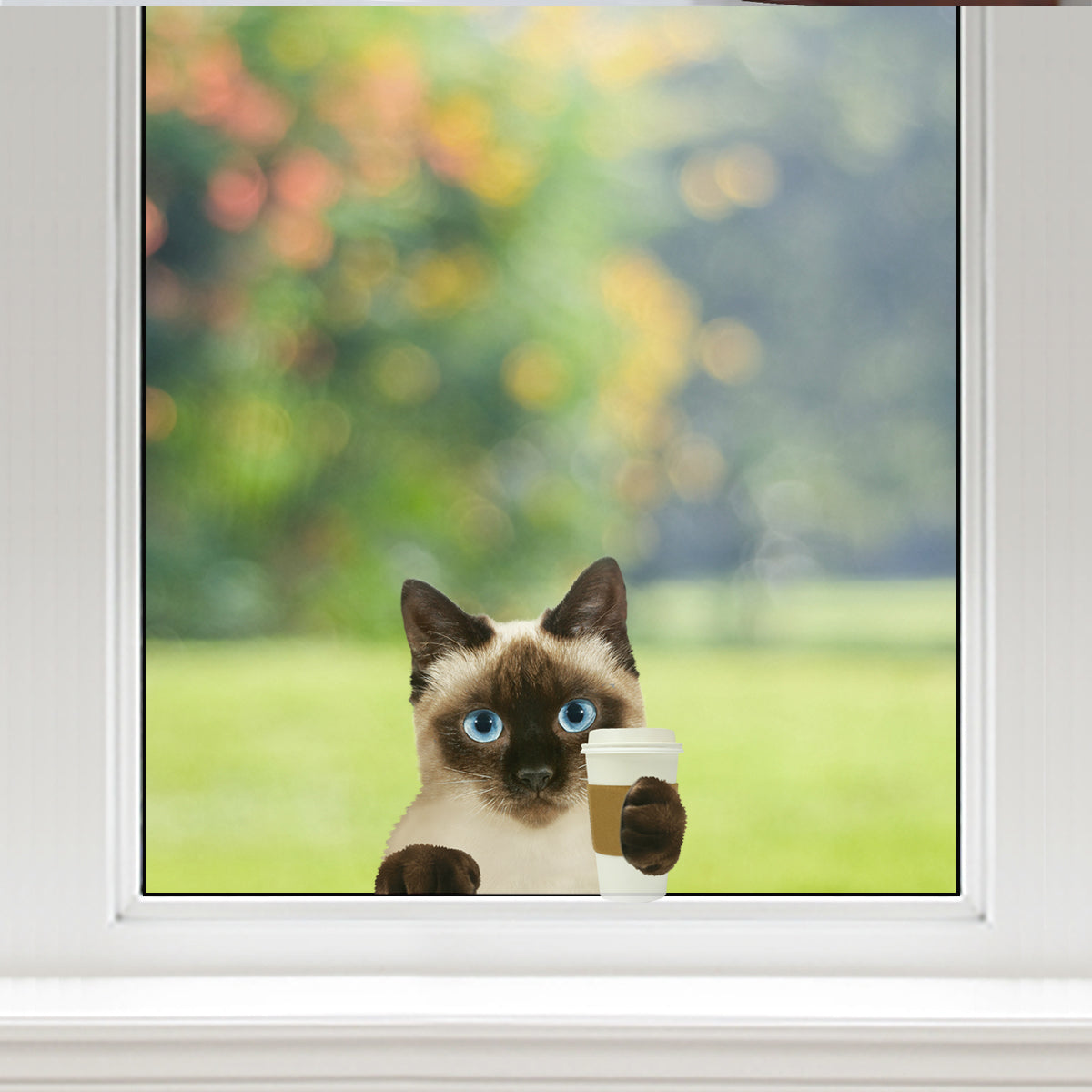 Guten Morgen – Siamkatze Aufkleber für Auto/Tür/Kühlschrank/Laptop V1
