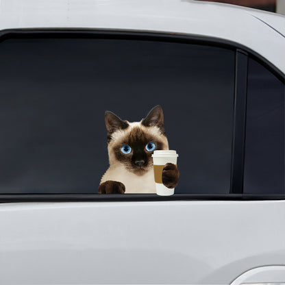 Good Morning - Siamese Cat Car/ Door/ Fridge/ Laptop Sticker V1