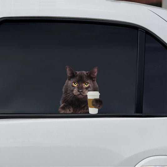 Good Morning - Siberian Cat Car/ Door/ Fridge/ Laptop Sticker V2
