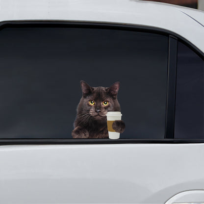 Bonjour - Autocollant de voiture/porte/réfrigérateur/ordinateur portable chat sibérien V2