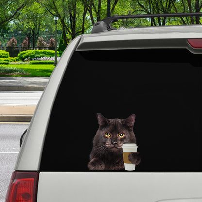 Guten Morgen – Sibirische Katze Auto/Tür/Kühlschrank/Laptop Aufkleber V2