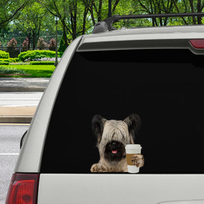 Guten Morgen – Skye Terrier Auto-/Tür-/Kühlschrank-/Laptop-Aufkleber V1
