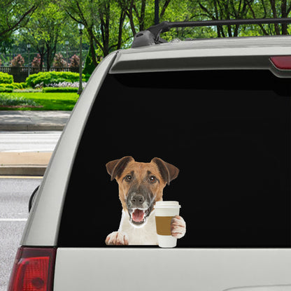 Bonjour - Smooth Fox Terrier Voiture / Porte / Réfrigérateur / Autocollant pour ordinateur portable V1