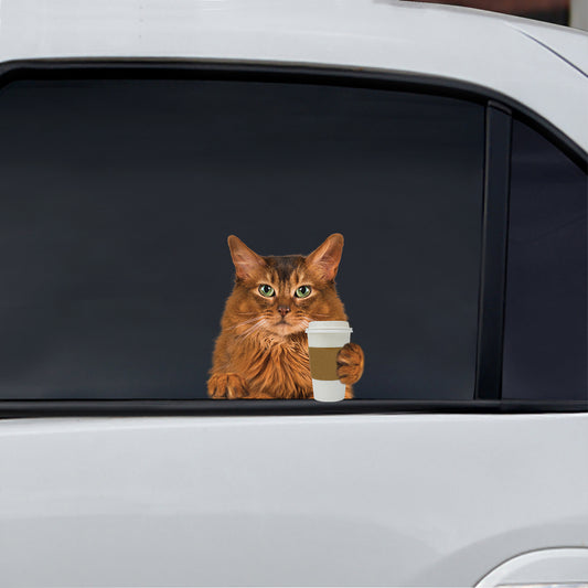 Bonjour - Autocollant Somali Cat Car/ Porte/ Réfrigérateur/ Ordinateur portable V1