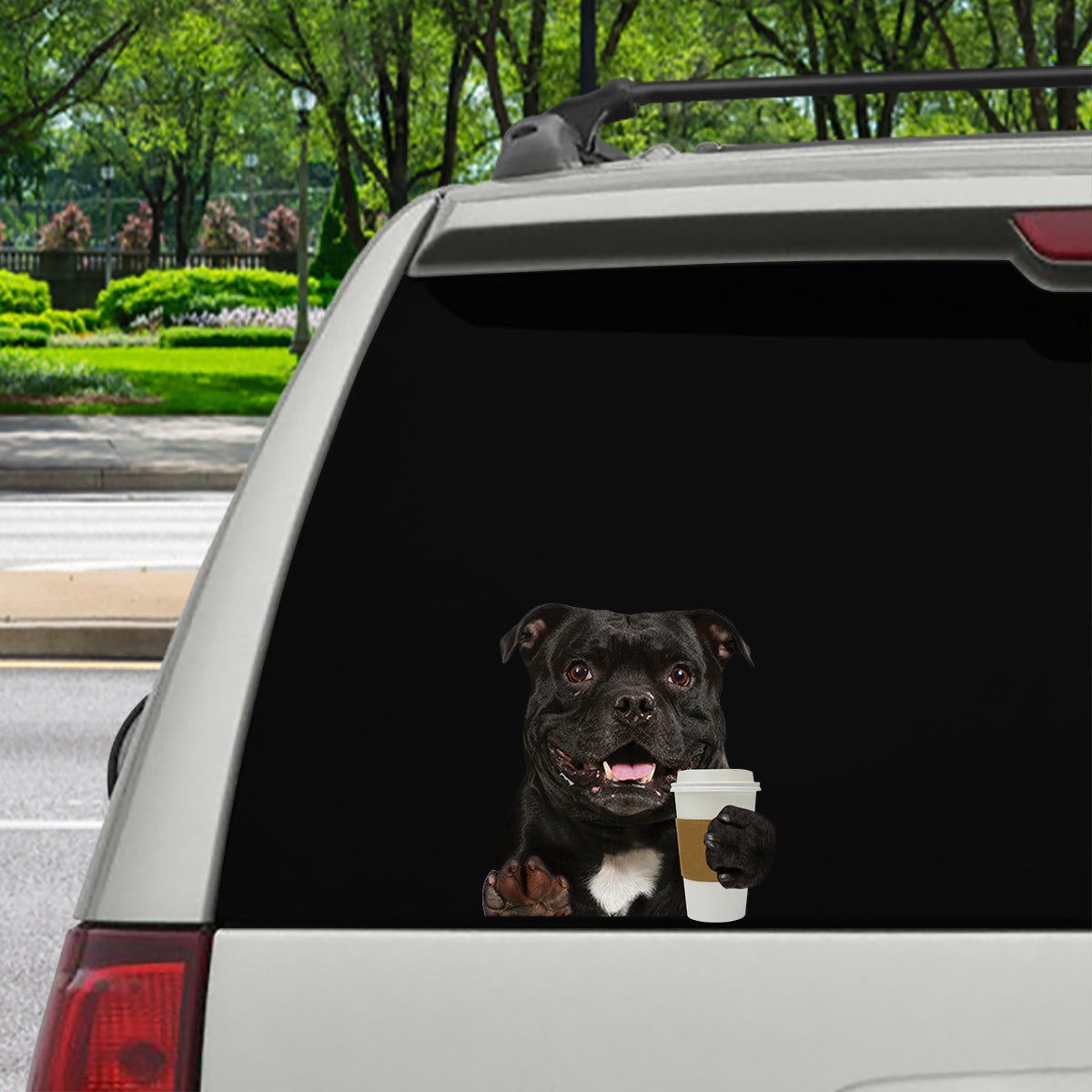 Good Morning - Staffordshire Bull Terrier Car/ Door/ Fridge/ Laptop Sticker V1